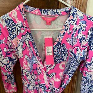 Lilly Pulitzer Karlie Wrap Romper Pink Tropics